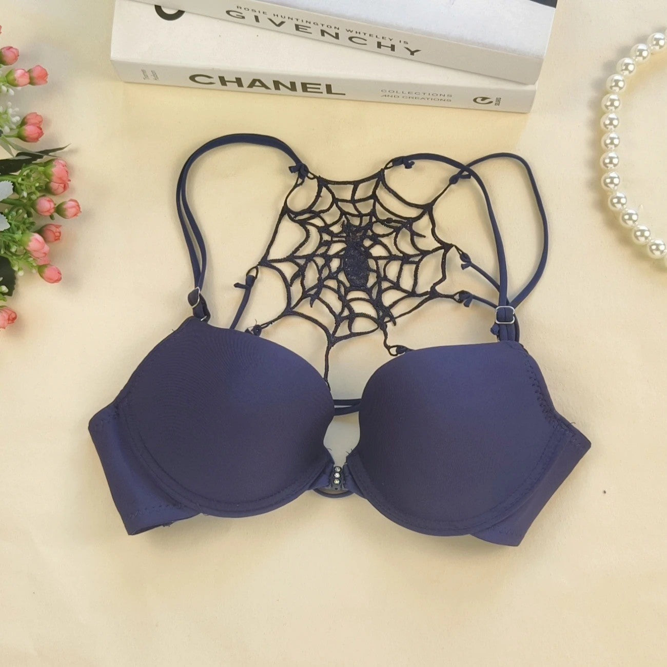 V neck spider web backless solid cami top | Festival Outfits Women