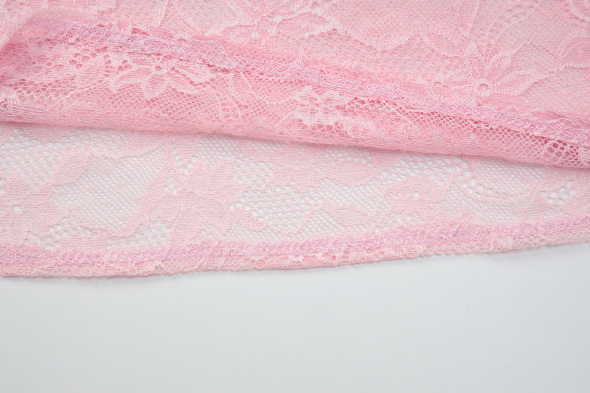 One shoulder irregular lace see through top | Festival Outfits Women