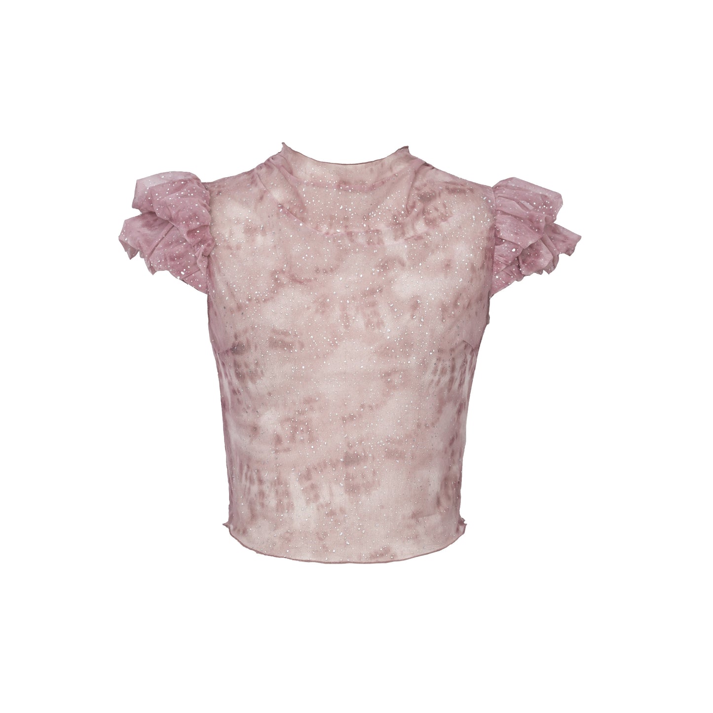 Crewneck cap sleeve ruched print top | Festival Outfits Women