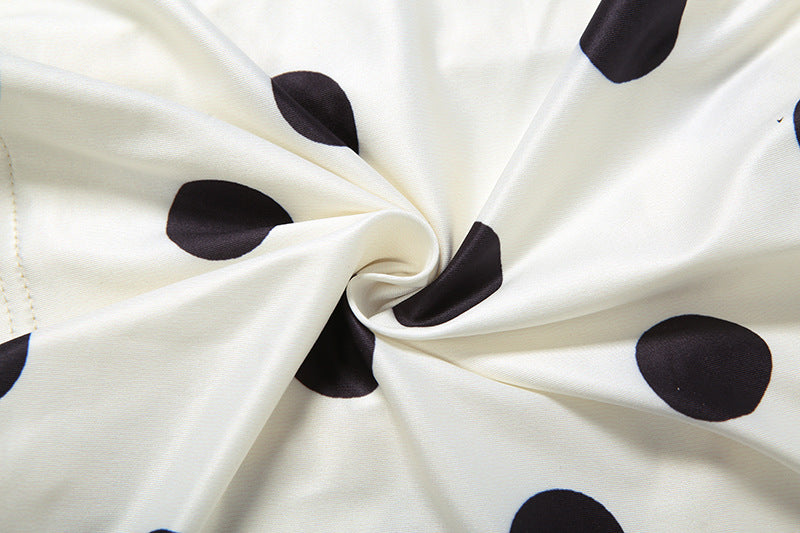 Polka dot hollow out self tie contrast tube top | Festival Outfits Women