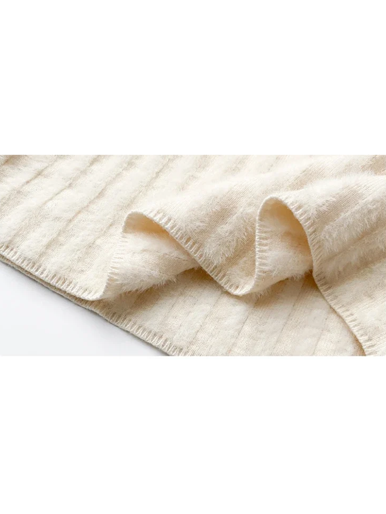 Elegante jersey de cuello alto de punto forrado para mujer | Ideal para otoño/invierno