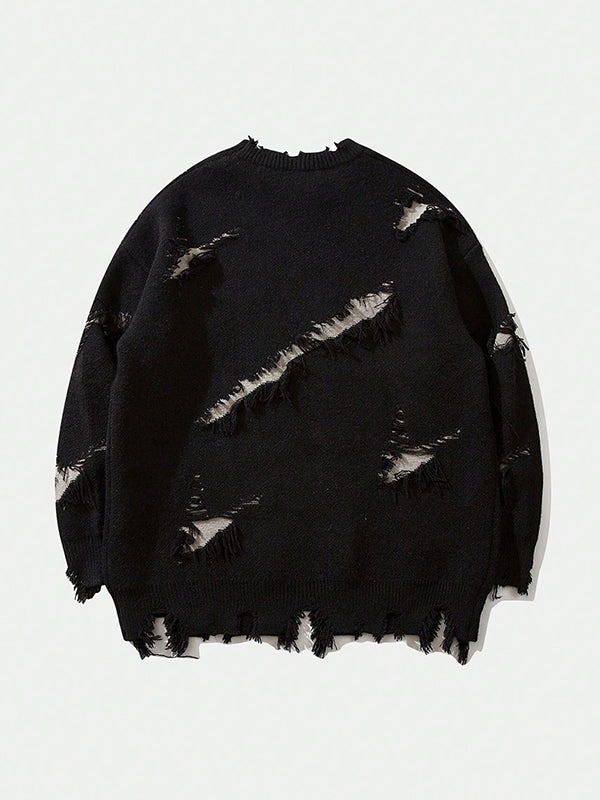Oversized Sweater With Ripped Letters