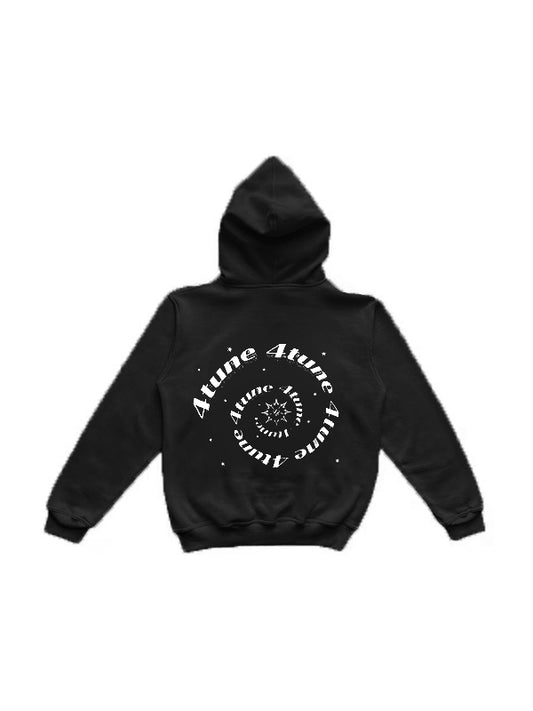 Vintage Print Contrast Color Couple Oversized Hoodie