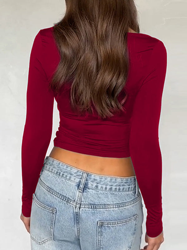 Neck Lining Long Sleeve Tee