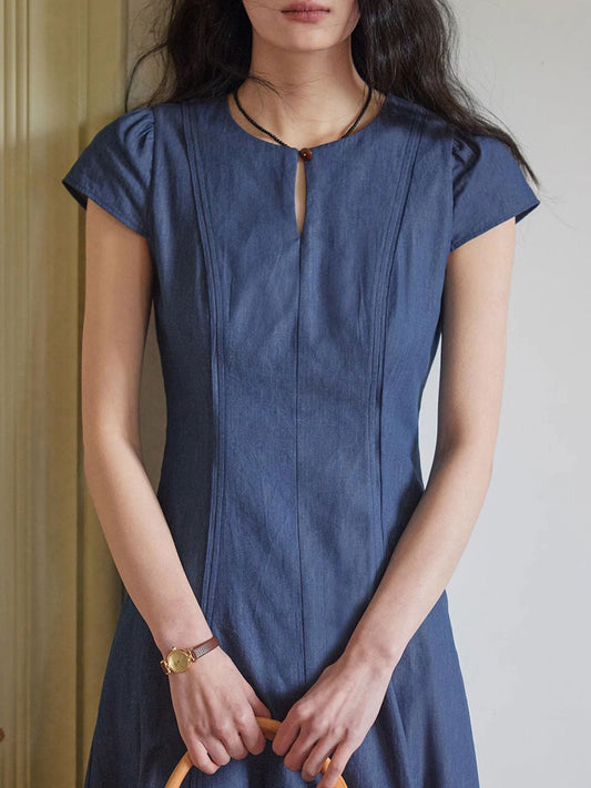 Jocelyn Elegant Crew Neck Waisted Dress