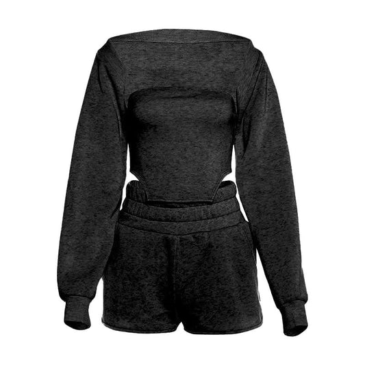 Long sleeve shrug short pant set | Festival Outfits Women