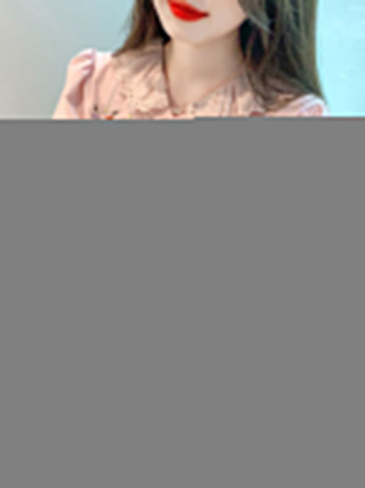 Melanie Retro Doll Collar Embroidered Lace Top