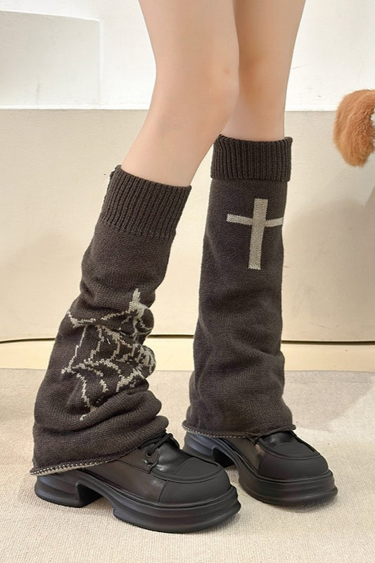 Cross Leg Warmers Y2K Slouchy Knee-High Socks
