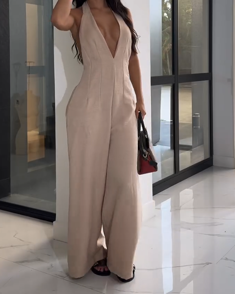 Backless Straight Jumpsuit (Pre-Sale)