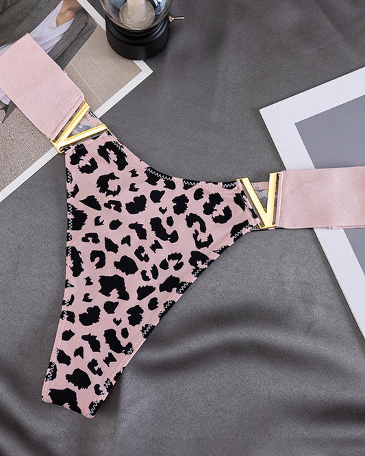 Leopard Print Ice Silk Seamless Briefs