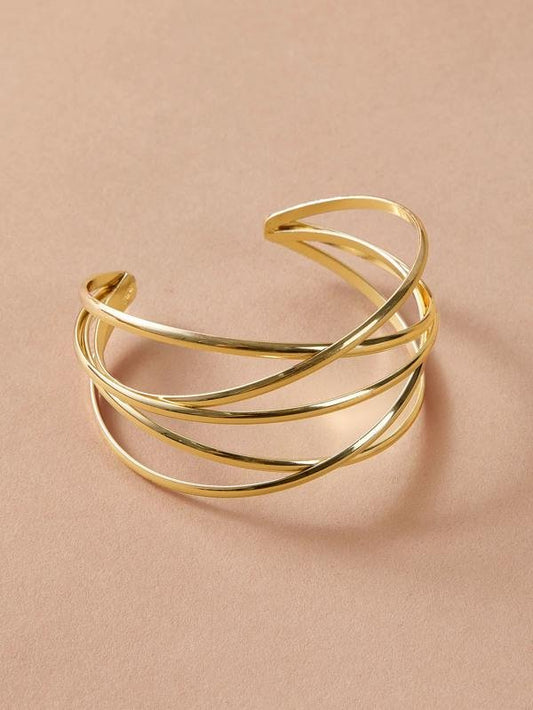 1pc Line Winding Shaped Cuff Bracelet for Women