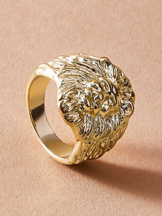 1pc Textured Lion Shaped Ring for Women