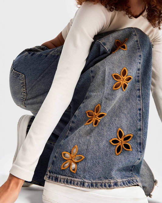 Embellished High-Waist Jeans