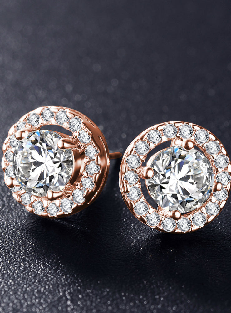 Elegant Silver Wedding Stud Earrings