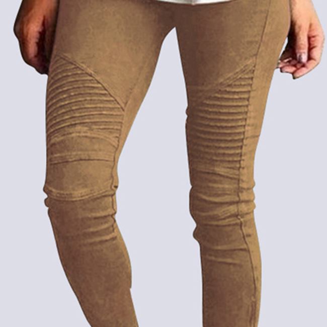 Pantalones pitillo ajustados de color liso informales para mujer, tallas grandes XL-5XL
