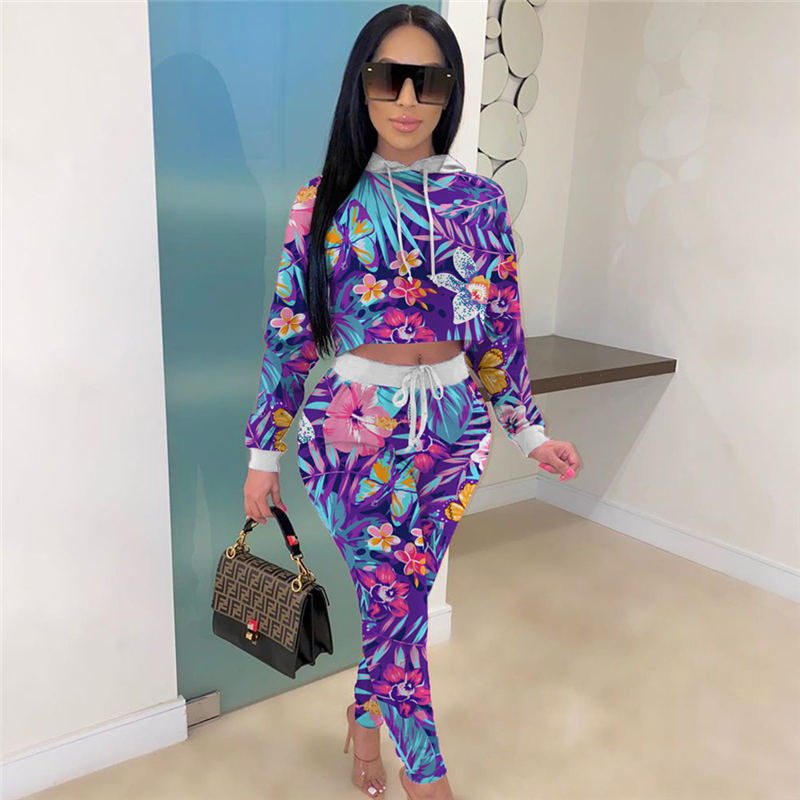 Conjunto de dos piezas con capucha y pantalón tie-dye informal para mujer tallas S-2XL