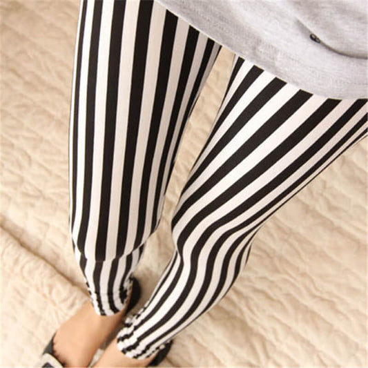 Casual Women Striped Pattern Leggings