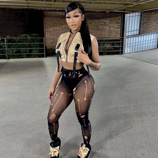 Als286 Casual Fashion Sexy Loophole Spring And Summer 5 Color Pantyhose