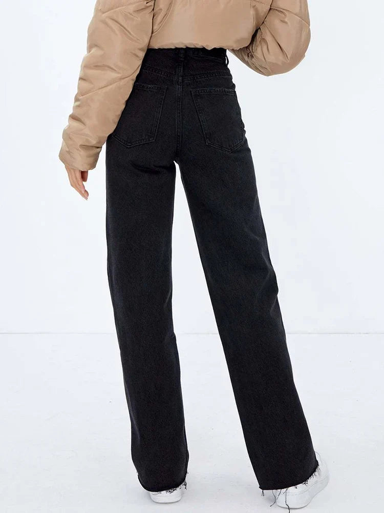 FashionSierra - 2025 Women Wide Baggy Oversized Classic Casual Brown Trouser