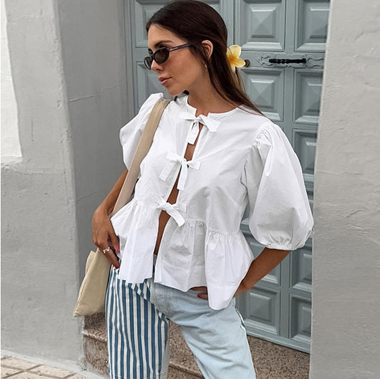 Blusas casuales dulces con tirantes y rayas para mujer