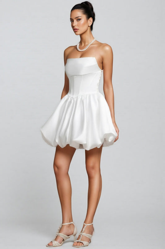 Delisy Fishbone Strapless Mini Dress