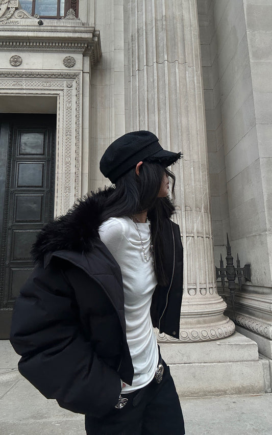 Asymmetric Draped Long Sleeve Fitted Top