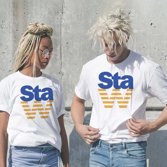 Camiseta informal de algodón con estampado de letras para hombre y mujer, talla grande, manga corta y cuello redondo