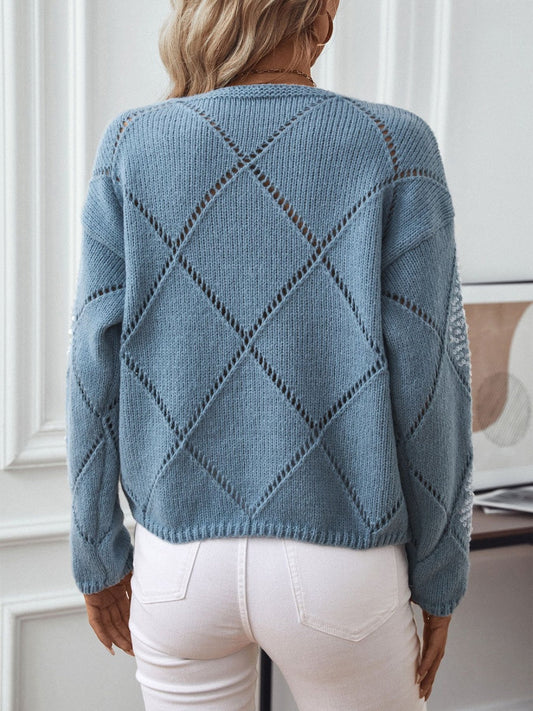 Hollow Diamond Sequins Loose Sweaters