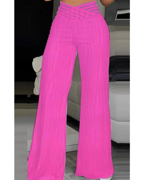 Women's Office Style High Waisted Wide Leg Flared Trousers | Ideal for All Seasons