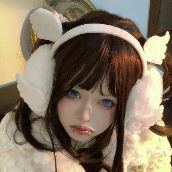 Harajuku Punk Wings Plush Earmuff