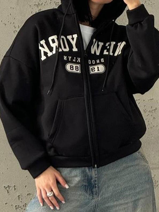 Letter Print Oversized Hoodie