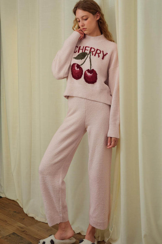 Conjunto de terciopelo suave y cereza