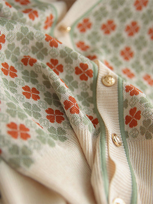 Trinity Classic V-neck Knitted Cardigan-Pink