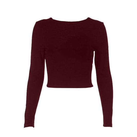 Long sleeve crewneck self tie backless top | Festival Outfits Women