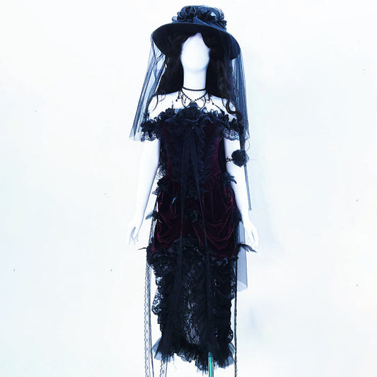 Off shoulder flower applique lace hem midi dress | Festival Outfits Women