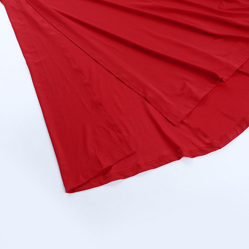 Ruched slit halter self tie v neck maxi dress | Festival Outfits Women