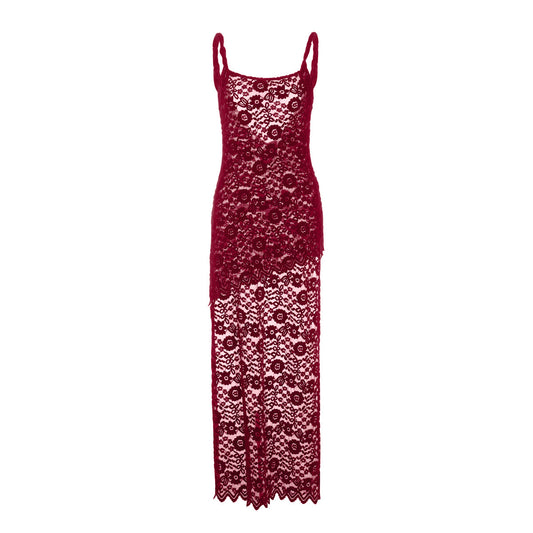 Lace u neck see through backless mini dress | Festival Outfits Women