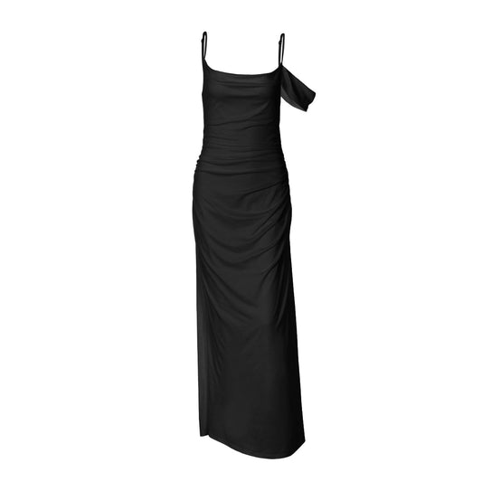 Ruched square neck irregular cami maxi dress | Festival Outfits Women