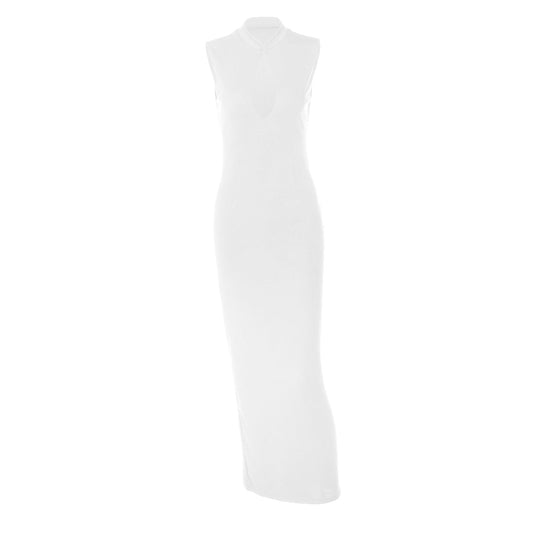 Hollow out sleeveless slit solid maxi dress | Festival Outfits Women