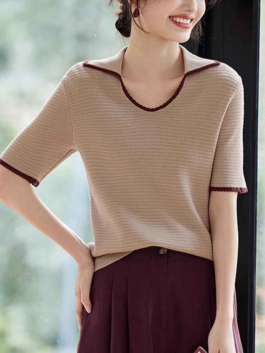 Rachel Loose Lapel Solid Color Top