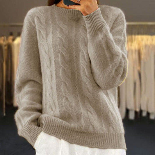 Elegante jersey de punto trenzado para mujer | Ideal para otoño/invierno