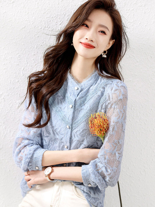 Raya Classic Puff Sleeve Lace Shirt