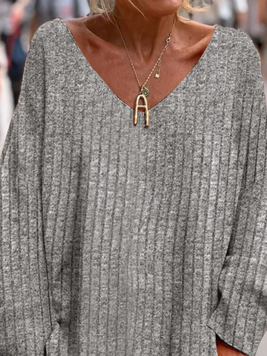 Jersey de punto jacquard gris ligero para mujer | Ideal para otoño/invierno