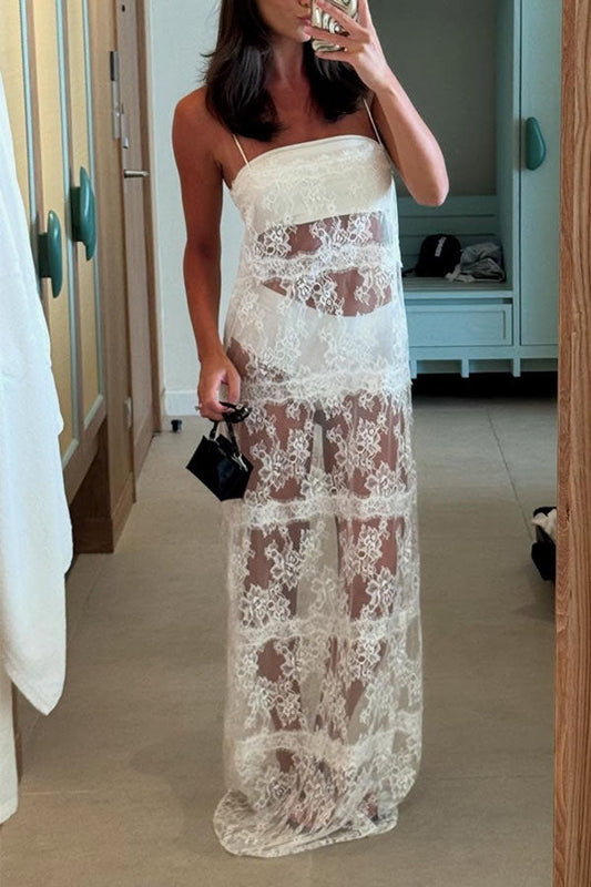 Seraphina Lace Sheer Slip Maxi Dress