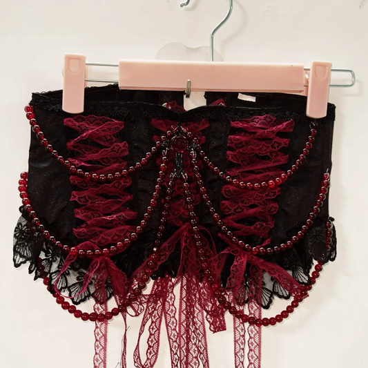 Beaded lace hem corset top | Festival Outfits Women