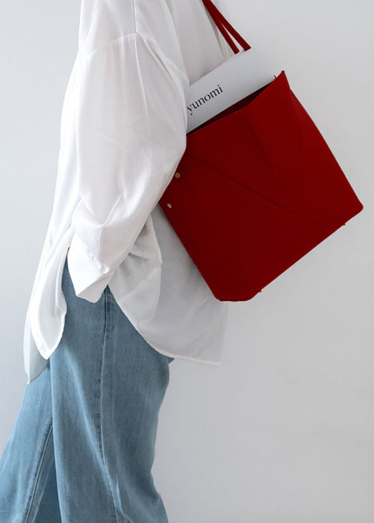 GeoCurve - Red Structured PU Shoulder Bag