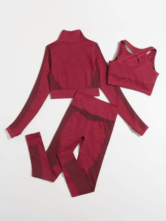 3 Pack Stripe Print Sports Set for Women