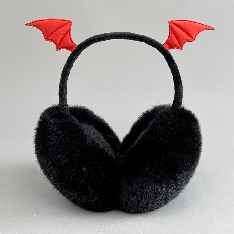 Gothic Bat Wings Rivets Earmuff