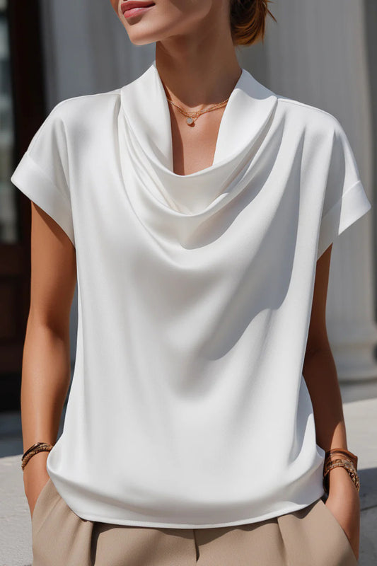 Solid Color Loose-fitting Casual Short-sleeved Top