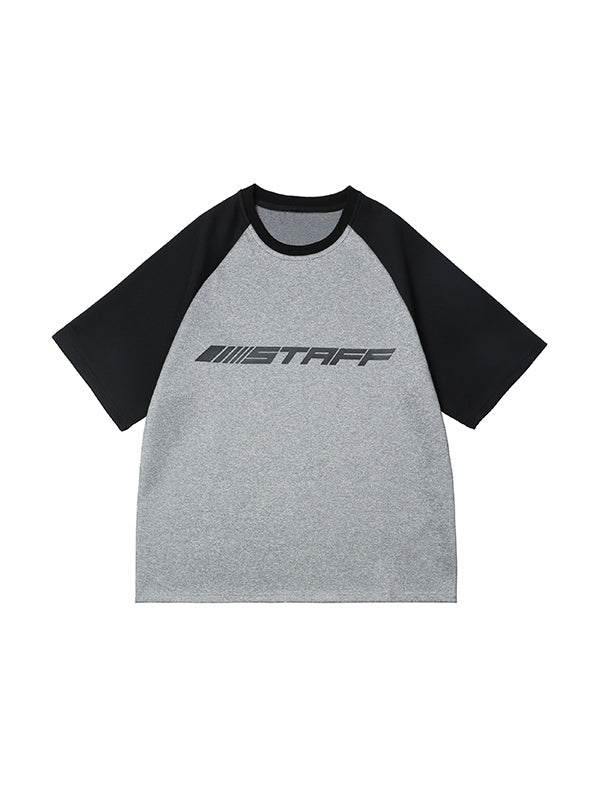Letter Print Raglan Oversized Short Sleeve Tee